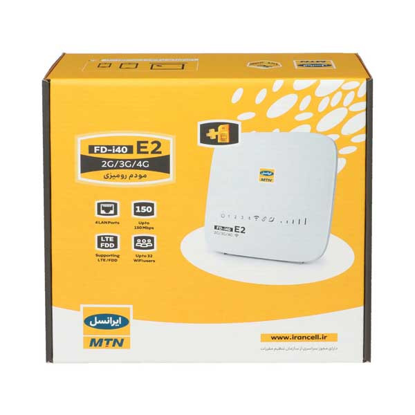 مودم ایرانسل 4G مدل FD-i40 E2/همراه 30گیگ اینترنت رایگان