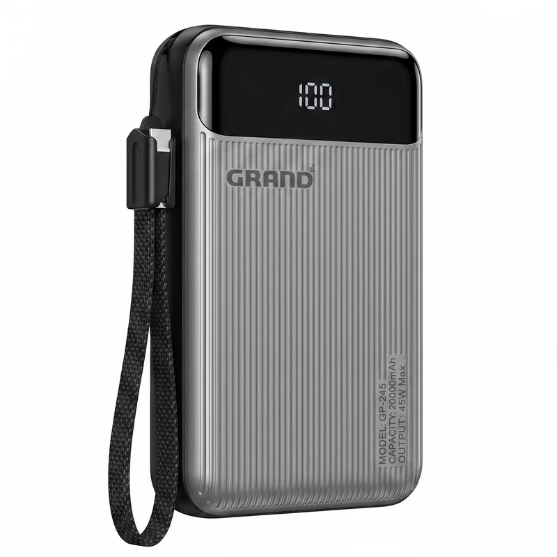 پاوربانک 45 وات گرند اسکای مدل GP-245 ظرفیت 20000 میلی‌آمپرساعت