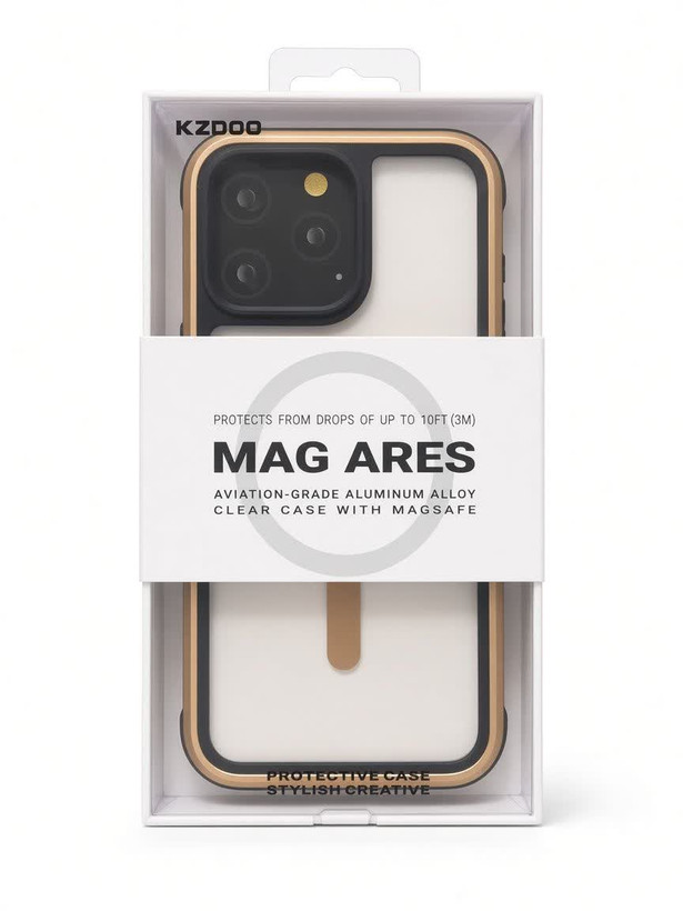 قاب گوشی K-DOO مدل Mag Ares آیفون 15 پرومکس/ طلایی