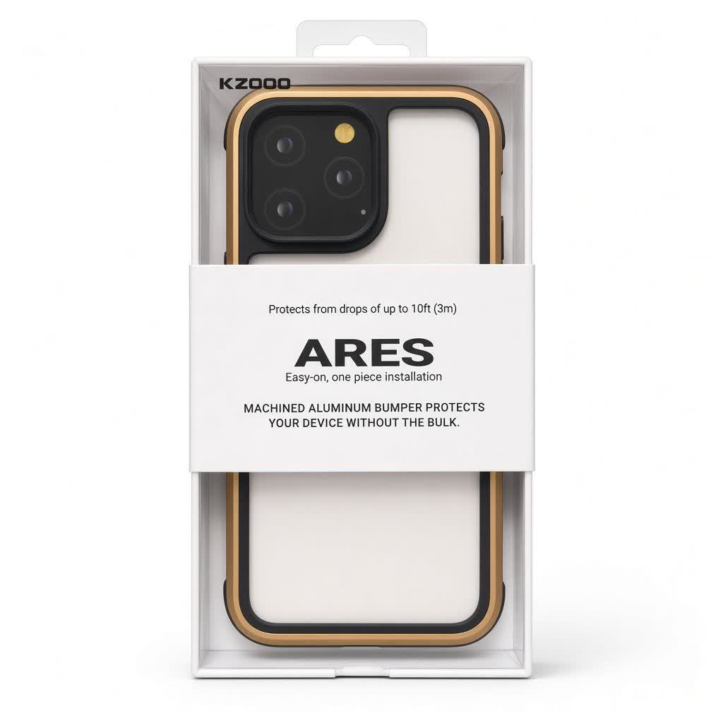 قاب گوشی K-DOO مدل Ares آیفون 14پرومکس/ طلایی