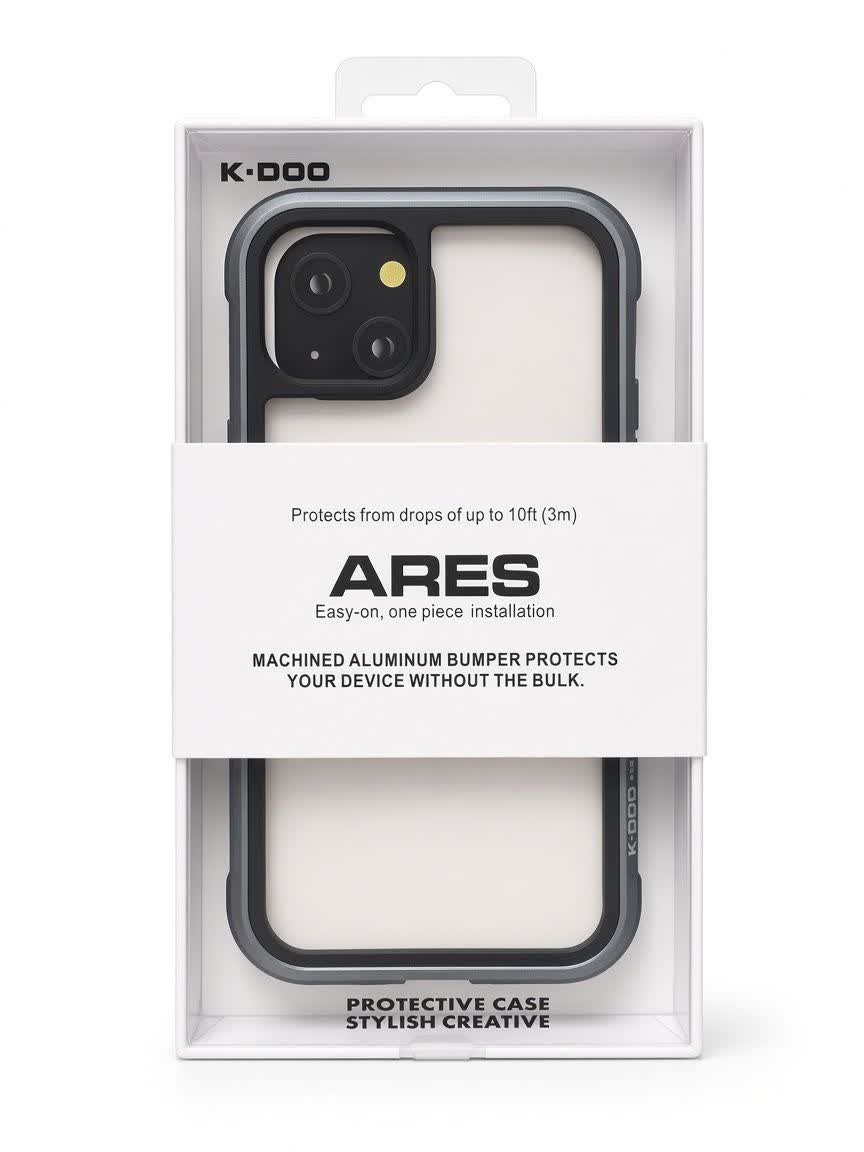 قاب گوشی K-DOO مدل Ares آیفون 13 نرمال/ طوسی